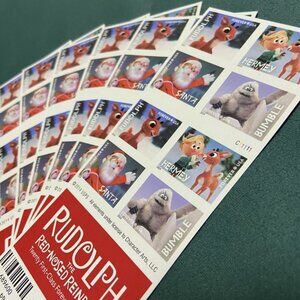 1000 usps forever stamps of Rudolph The Red-Nosed Reindeer Christmas